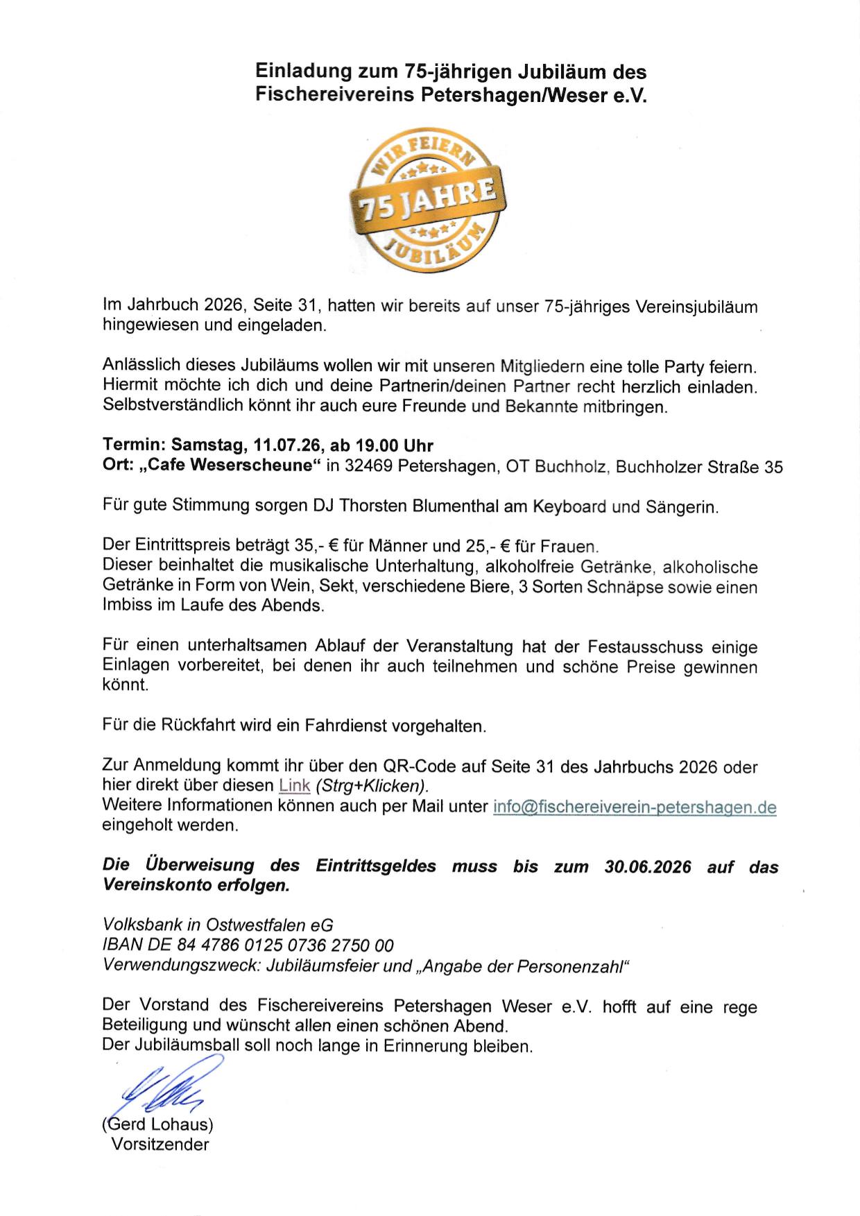 Einladung zur Jubilaumsparty 1